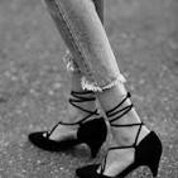 Jeffrey Campbell + Free People Andra Black Suede Lace Up Kitten Heel Size 8 Boho - Picture 8 of 8